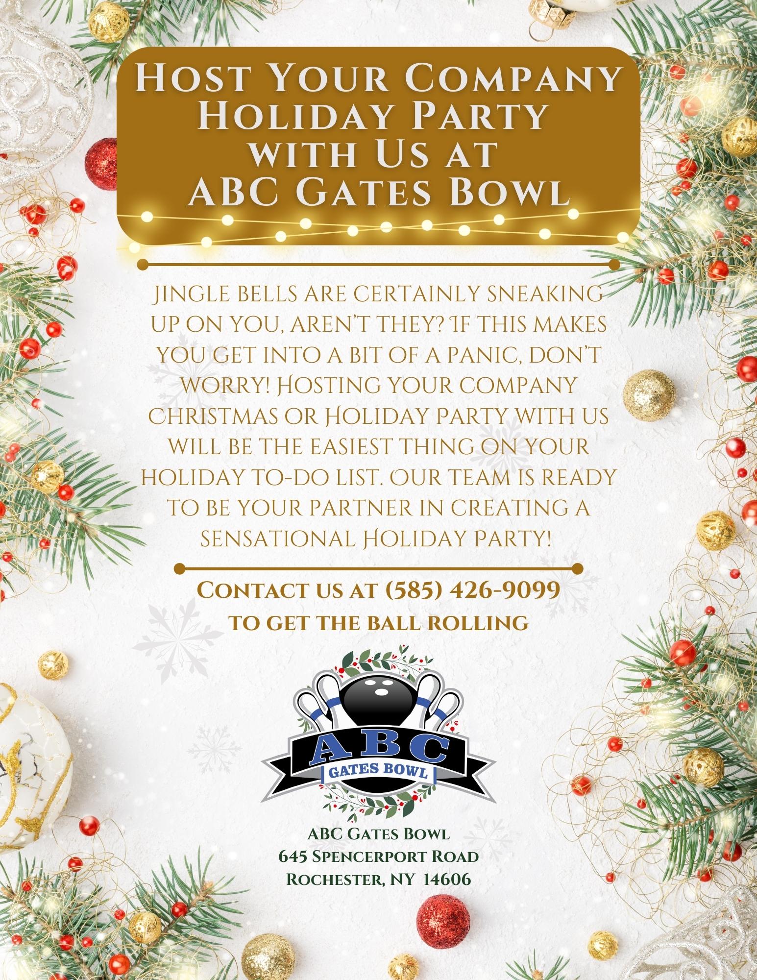Host Your Company Christmas or Holiday Party with Us